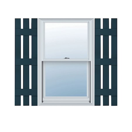 Ekena Millwork 12 in. W x 63 in. H Builders Edge, Three Board Spaced, Board-n-Batten Shutters, 166, Midnight Blue, PR 070120063166